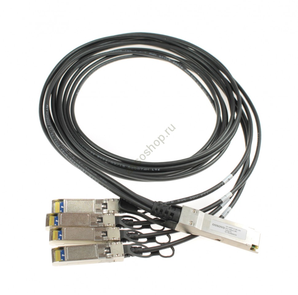 Кабель DAC QSFP Osnovo OC-QSFP-4x10G-2M, объединительный для 4х10G, 40 Гбит/c, 2м