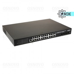Коммутатор Osnovo SW-24G4X-1L-I, управляемый L3, 28 портов, 24xGE PoE, 4x10G SFP+, CCTV, грозозащ