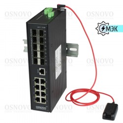 Коммутатор Osnovo SW-808010/ILS(port 90W,720W), L2+ пром.исп, 18п, 8xGE PoE, 10xGE SFP, датчик t/h/v