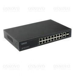 Коммутатор Osnovo SW-71802/L управляемый Web management, 20 портов, 18xGE, 2xGE SFP, CCTV, БП