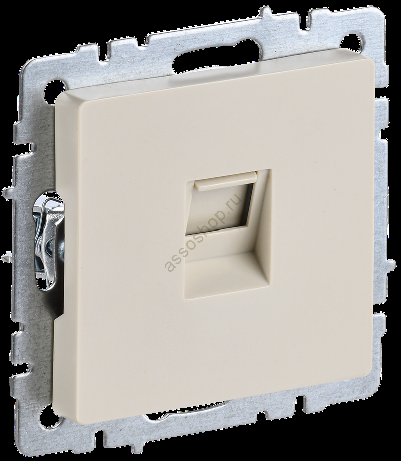 BRITE Розетка компьютерная RJ45 кат.5E РК10-БрКр бежевый BR-K10-1-K10 IEK