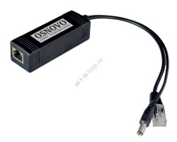 Osnovo PoE Splitter/3 сплиттер стандарта PoE IEEE 802.3af/at, Fast Ethernet, вых.DC12V/2A, защ от КЗ