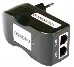 Osnovo Midspan-1/151A инжектор PoE IEEE 802.3af, Fast Ethernet, до 15.4W, уст.в розетку