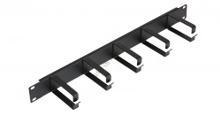 NMC-OK800 Кабельный органайзер NIKOMAX 19", 1U, глубина колец 80мм, металлический, черный