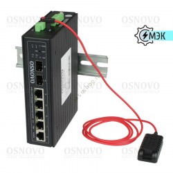 Коммутатор Osnovo SW-70402/ILS управляемый L2+ пром.исп, 6портов, 4xGE RJ45, 2xGE SFP, датчик t/h/v