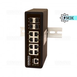Коммутатор Osnovo SW-70804/IL управляемый L2+ пром.исп, 12 портов, 8xGE RJ45, 4xGE SFP