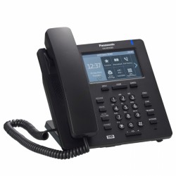 Panasonic SIP-телефон KX-HDV330RUB(черный), цветной 4.3-дюймовый сенсорный дисплей, русское меню, 12