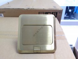 WT-8001B-B Brass Коробка напольная металлическая, выдвижная розетка, цвет бронза, 3 мод.
