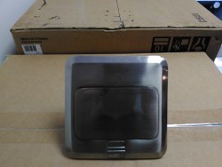 WT-8001B-S Stainless Коробка напольная металлическая, выдвижная розетка, цвет сталь, 3 мод.