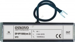 Грозозащита Osnovo SP-IP/1000(ver2), вх/вых RJ45, до 1000 Мб/сек