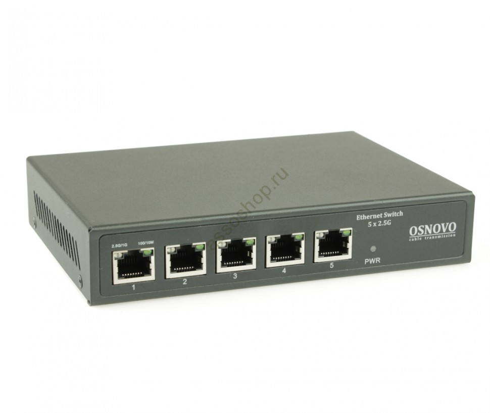 Коммутатор Osnovo SW-5D-1, 5 портов, 5x2.5G, грозозащ