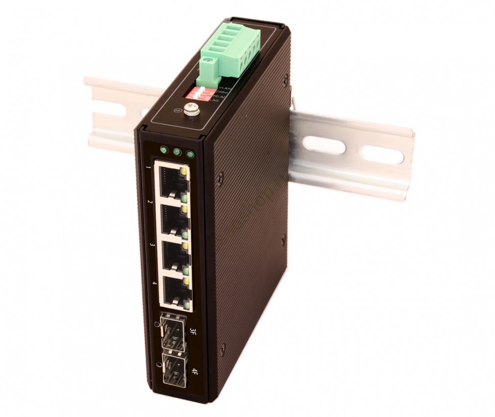 Коммутатор Osnovo SW-80402/I, пром.исп, 6п, 4xGE PoE, 2xGE SFP, без БП