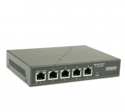 Коммутатор Osnovo SW-5D-1(60W), 5 портов, 1x2.5G PoE до 60W, 3x2.5G PoE до 30W, 1x2.5G, грозозащ