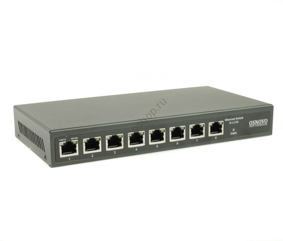 Коммутатор Osnovo SW-8D-1, 8 портов, 8x2.5G, грозозащ