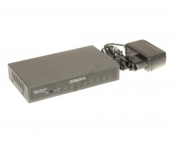Коммутатор Osnovo SW-70800, 8 портов, 8xGE, VLAN, грозозащита