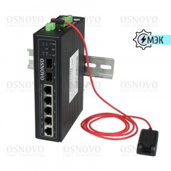 Коммутатор Osnovo SW-80402/ILS(port 90W,180W), L2+ пром.исп, 6п, 4xGE PoE, 2xGE SFP, без БП