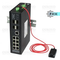 Коммутатор Osnovo SW-80804/ILS(port 90W,300W), L2+ пром.исп, 12п, 8xGE PoE, 4xGE SFP, без БП